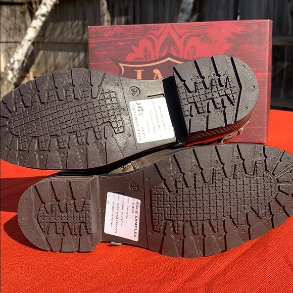 Jafa 492 Burlap Cuffed Ankle Boots Size 38 - Picture 7 of 10